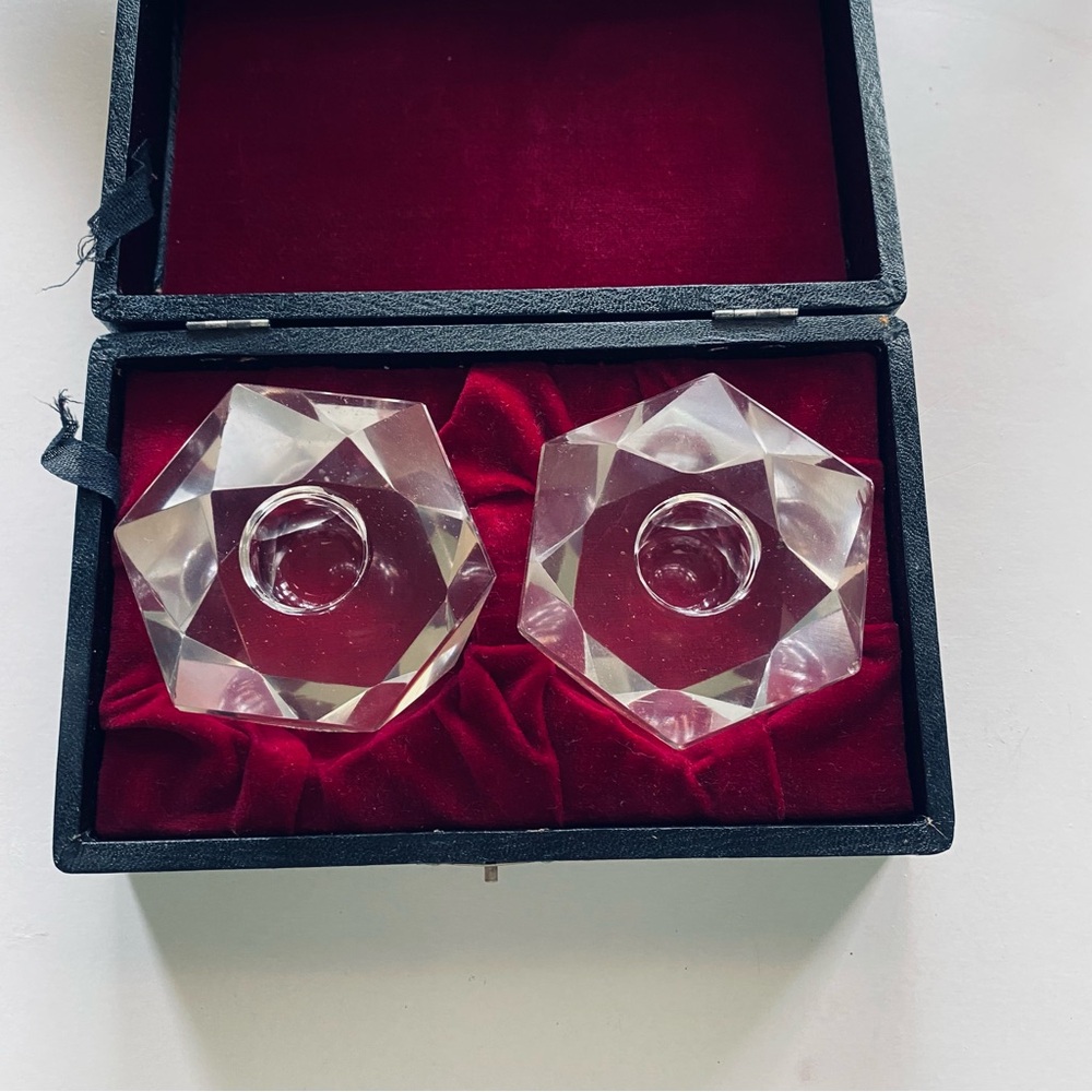 Vintage Crystal Candle Holders